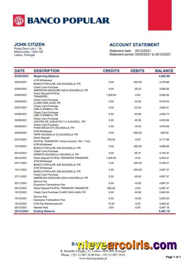 Portugal Banco Popular word pdf
